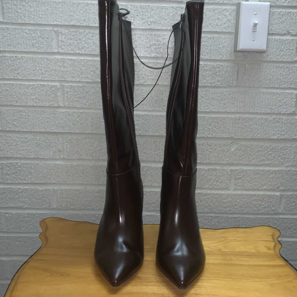 Lane Bryant DreamCloud faux leather extra wide calf tall boot heeled zip sz 12EW - Picture 2 of 13